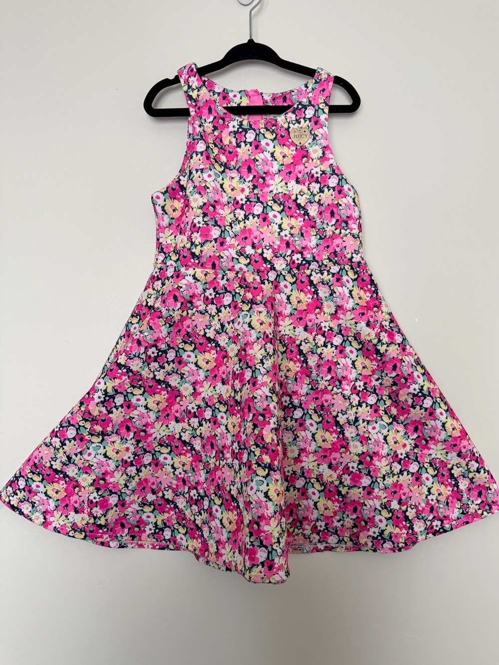 Juicy Couture Pink Floral Sleeveless Skater Twirl Dress Girls Size 6X